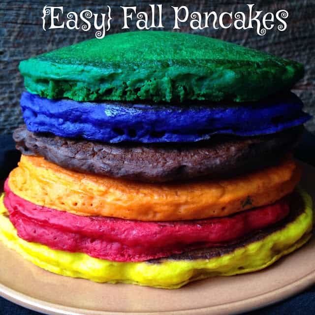 fall colored pancakes 