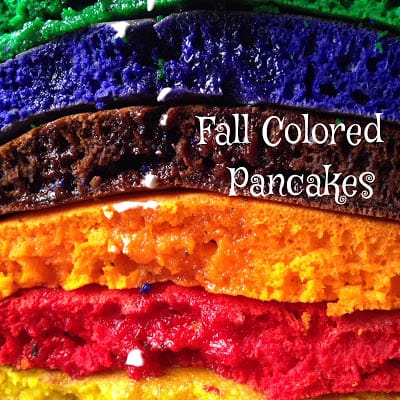 fall colored pancakes