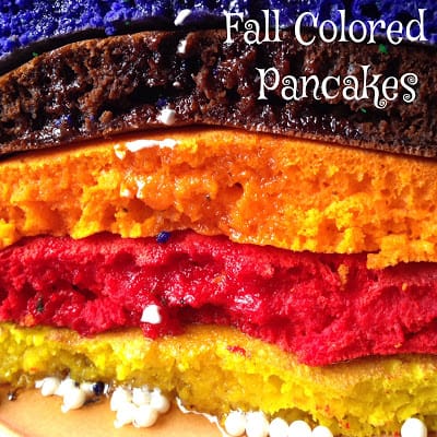 fall colored pancakes 