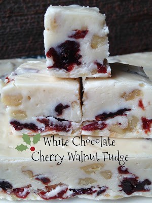 White Chocolate Cherry Walnut Fudge cherry
