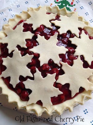 Old Fashioned Cherry Pie with Snowflake Crust old fashioned cherry