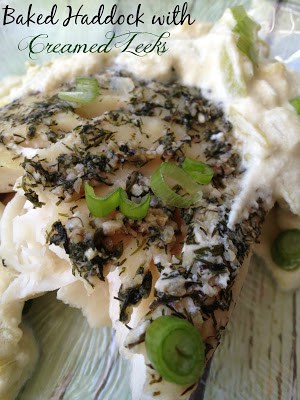 Baked Haddock with Creamed Leeks