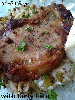 pork chops with dirty rice