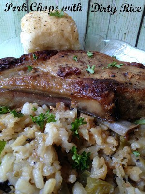 pork chops with dirty rice