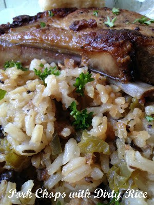 pork chops with dirty rice