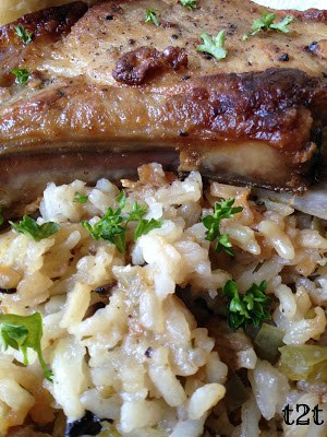 Pork Chops with Dirty Rice dirty