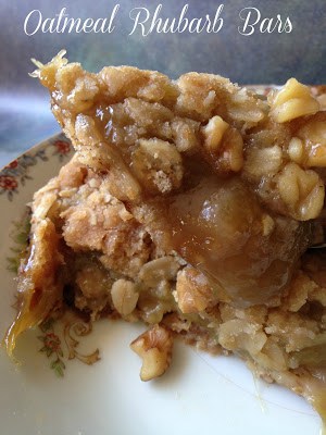 Oatmeal Rhubarb Bars oatmeal