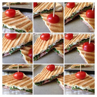 Goat Cheese Spinach Black Forest Ham Panini cheese spinach