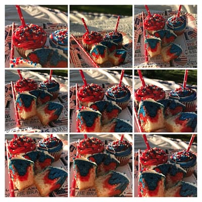 Red, White and Blue Cupcakes cupcakes