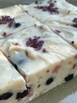 White Chocolate Blueberry Fudge white chocolate blueberry
