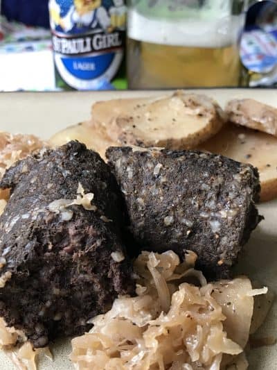 Polish Kiszka or Blood Sausage Turnips 2 Tangerines