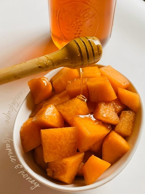 cantaloupe with honey 